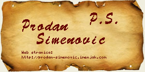 Prodan Simenović vizit kartica